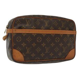 LOUIS VUITTON Monogram Compiegne 28 Clutch Bag LV Auth